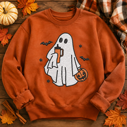 Cozy Ghost Trick or Treating Embroidery Design File | Digital Download | 6 Sizes & 7 Formats Included Threaded Dreams
