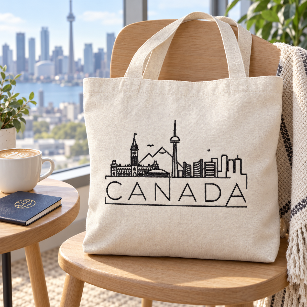 Canada Skyline Embroidery Design File | Digital Download | 6 Sizes & 7 Formats Included Threaded Dreams