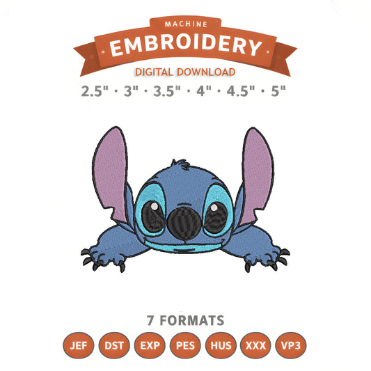 Stitch Lilo Embroidery Design File | Digital Download | 6 Sizes & 7 Formats Included