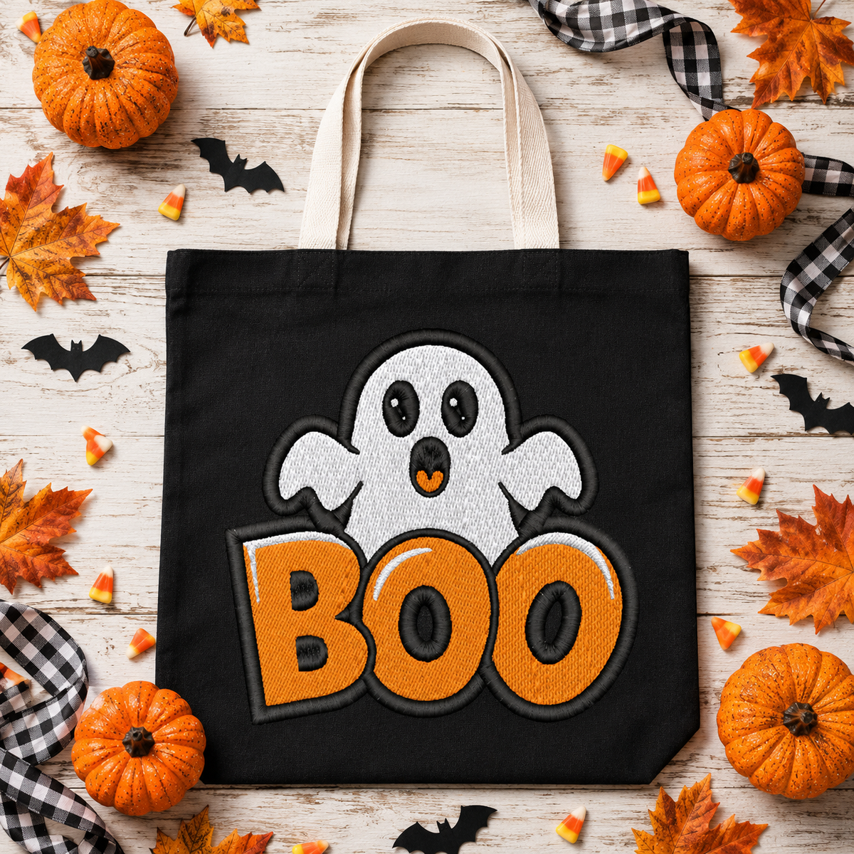Kawaii Ghost Halloween Embroidery Design File | Digital Download | 6 Sizes & 7 Formats Included Threaded Dreams