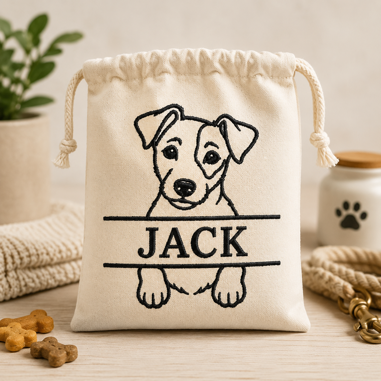 Jack Russell Split Name Machine Embroidery Design File | Digital Download | 4 Sizes & 7 Formats Included Threaded Dreams