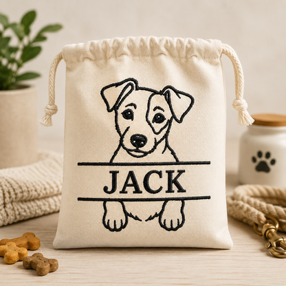 Jack Russell Split Name Machine Embroidery Design File | Digital Download | 4 Sizes & 7 Formats Included Threaded Dreams