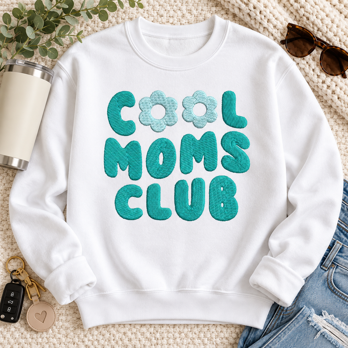 Cool Moms Club Embroidery Design File | Digital Download | 6 Sizes & 7 Formats Included Threaded Dreams