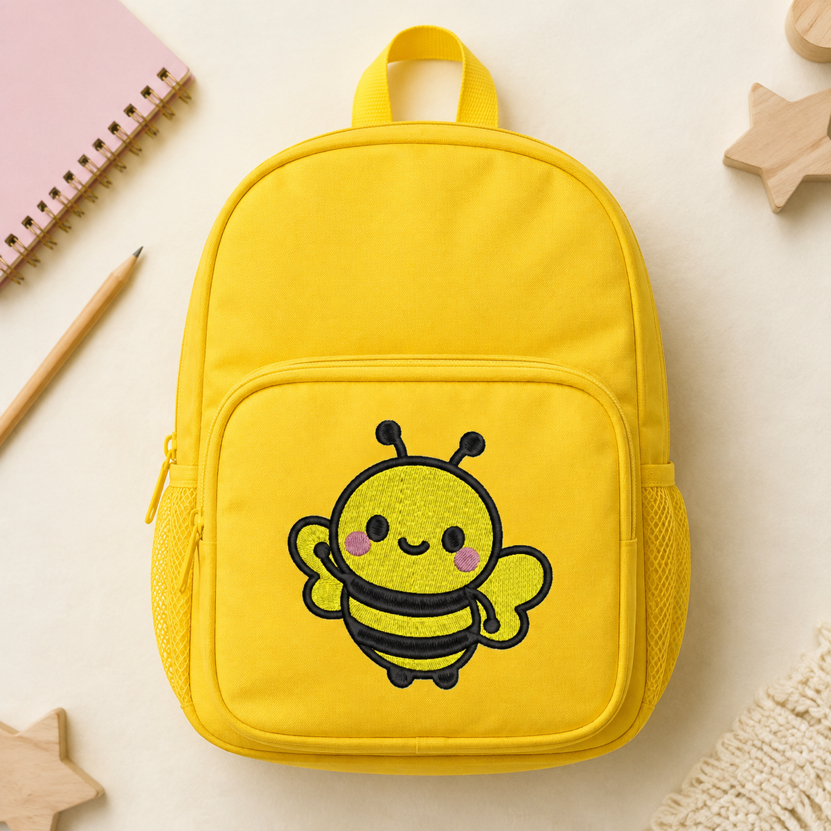 Bumblebee Wave Embroidery Design File | Kawaii Bee | Digital Download | 6 Sizes & 7 Formats Included Threaded Dreams