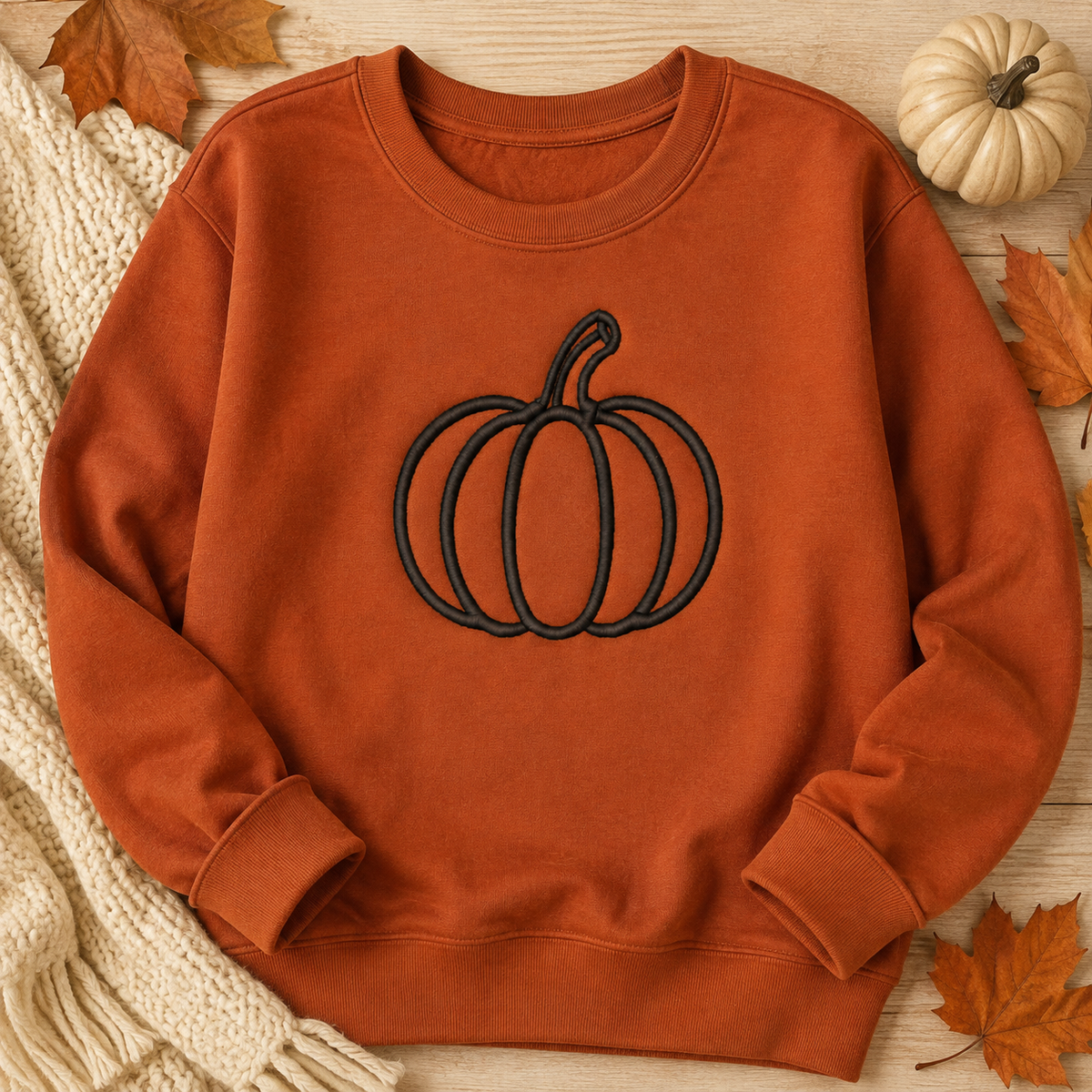 Pumpkin Outline Embroidery Design File | Digital Download | 4 Sizes & 7 Formats Included Threaded Dreams