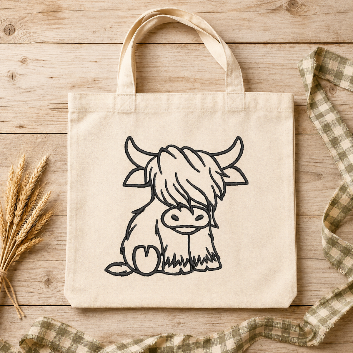 Cute Highland Cow Embroidery Design File | Digital Download | 6 Sizes & 7 Formats Included Threaded Dreams