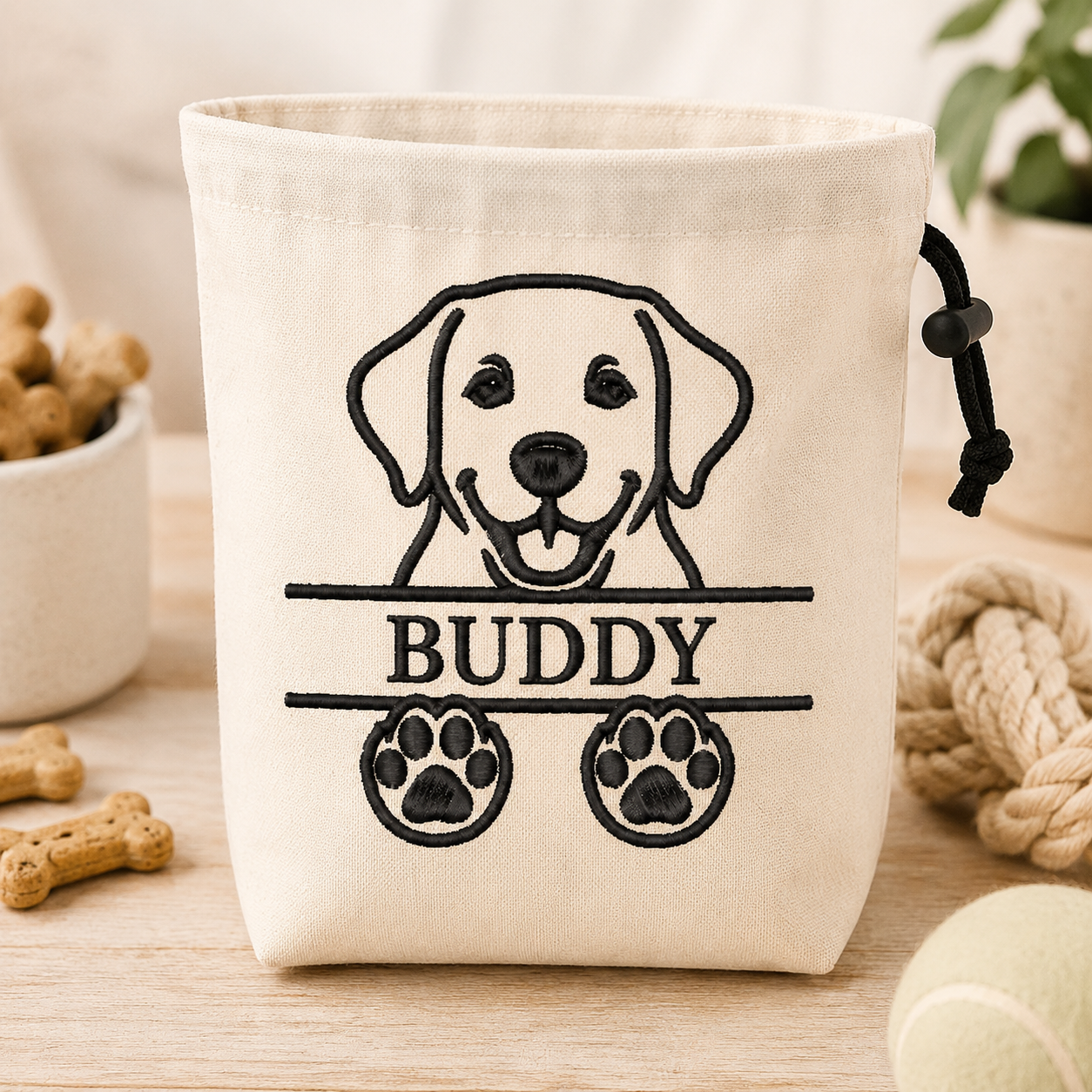 Labrador Split Name Machine Embroidery Design File | Digital Download | 4 Sizes & 7 Formats Included Threaded Dreams