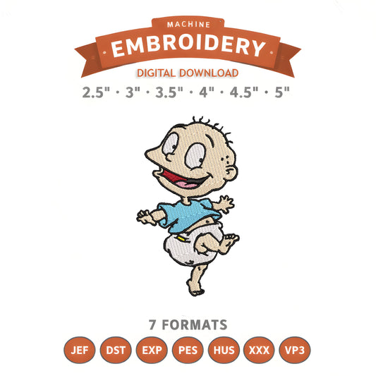 Rugrats Tommy Pickles Embroidery Design File | Digital Download | 6 Sizes & 7 Formats Included
