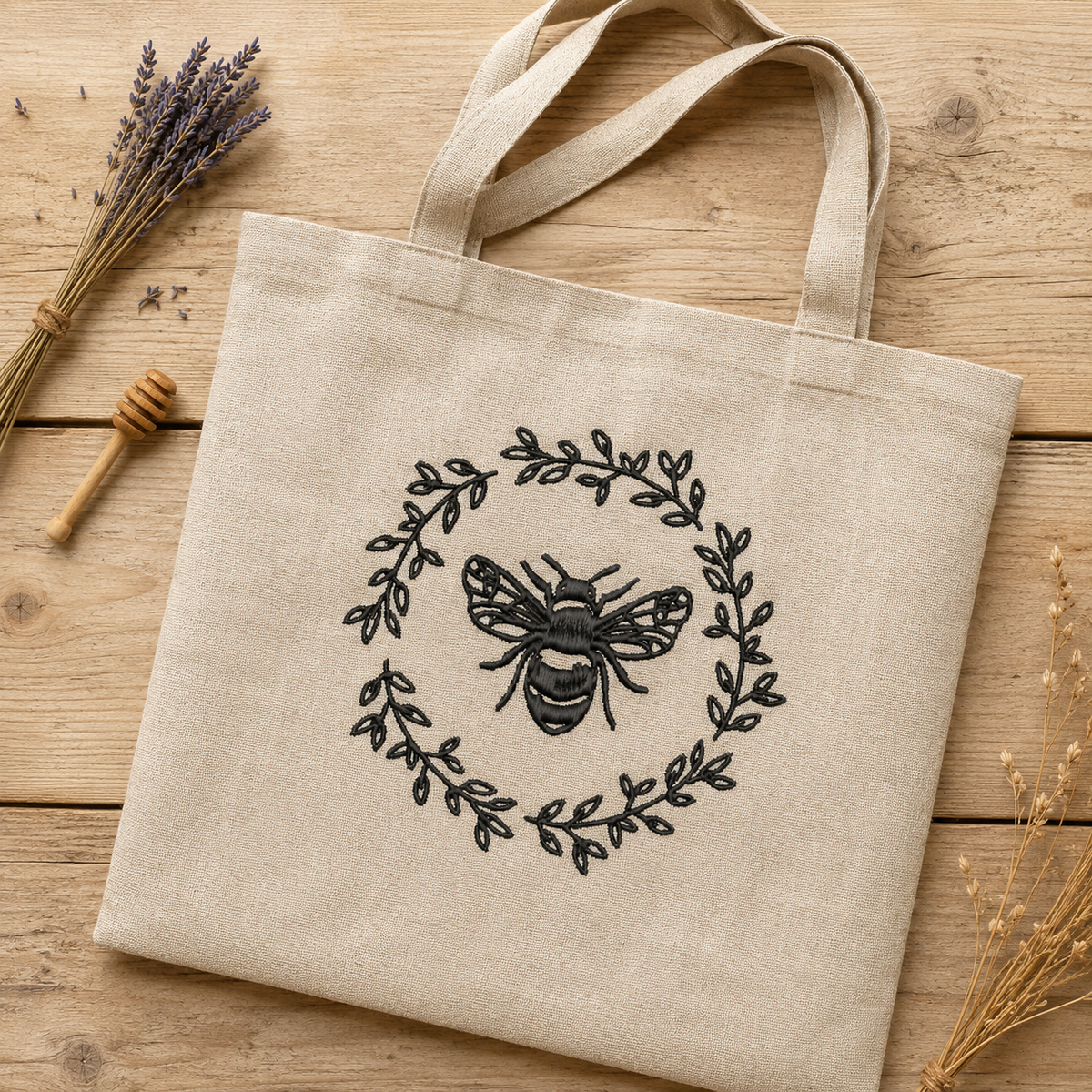 Bee Wreath Embroidery Design File | Digital Download | 6 Sizes & 7 Formats Included Threaded Dreams