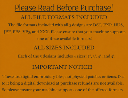 Fall Outline Machine Embroidery Bundle | 5 Designs, 4 Sizes & 7 Formats | Digital Download Threaded Dreams