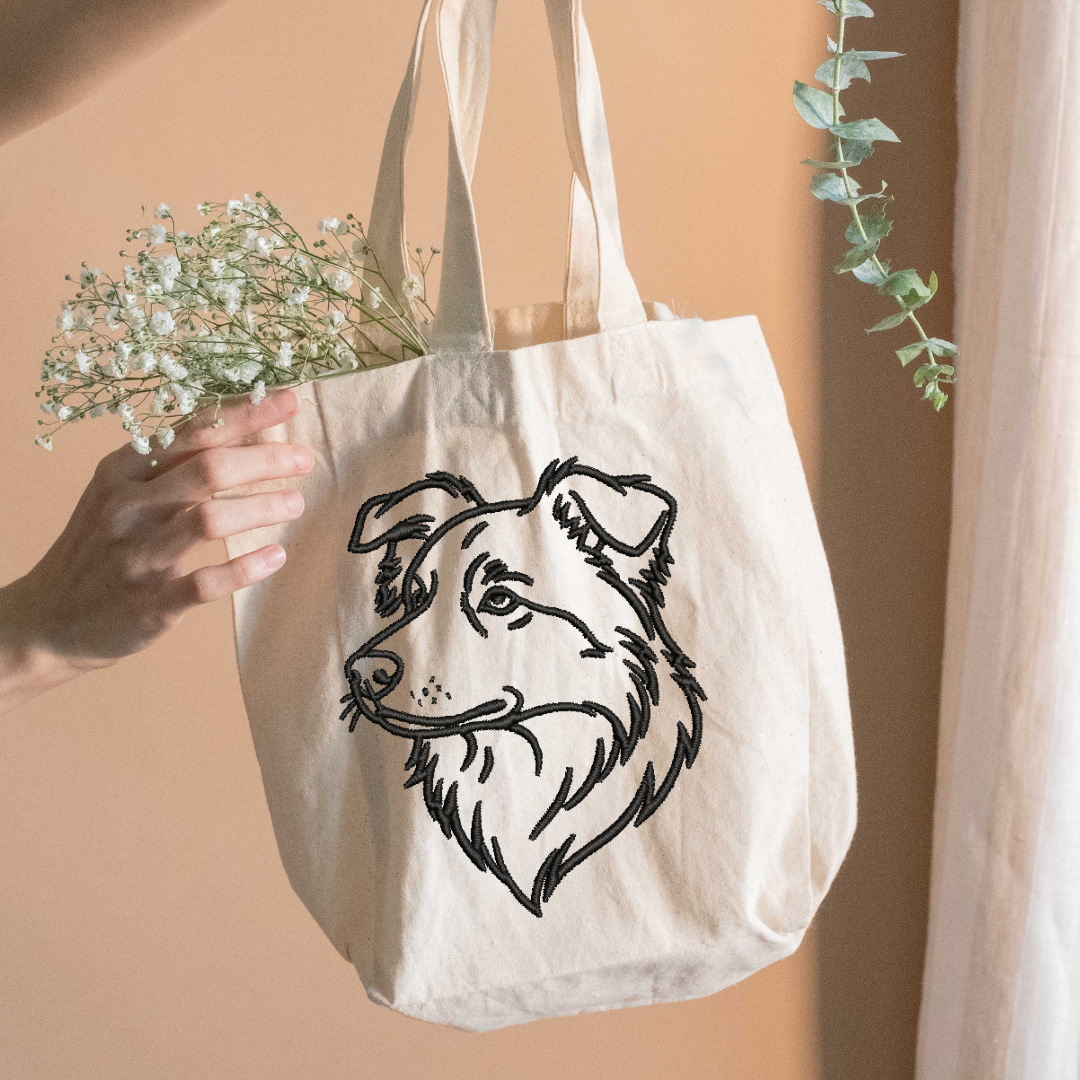 Border Collie Outline Embroidery Design File | Digital Download | 6 Sizes & 7 Formats Included Threaded Dreams
