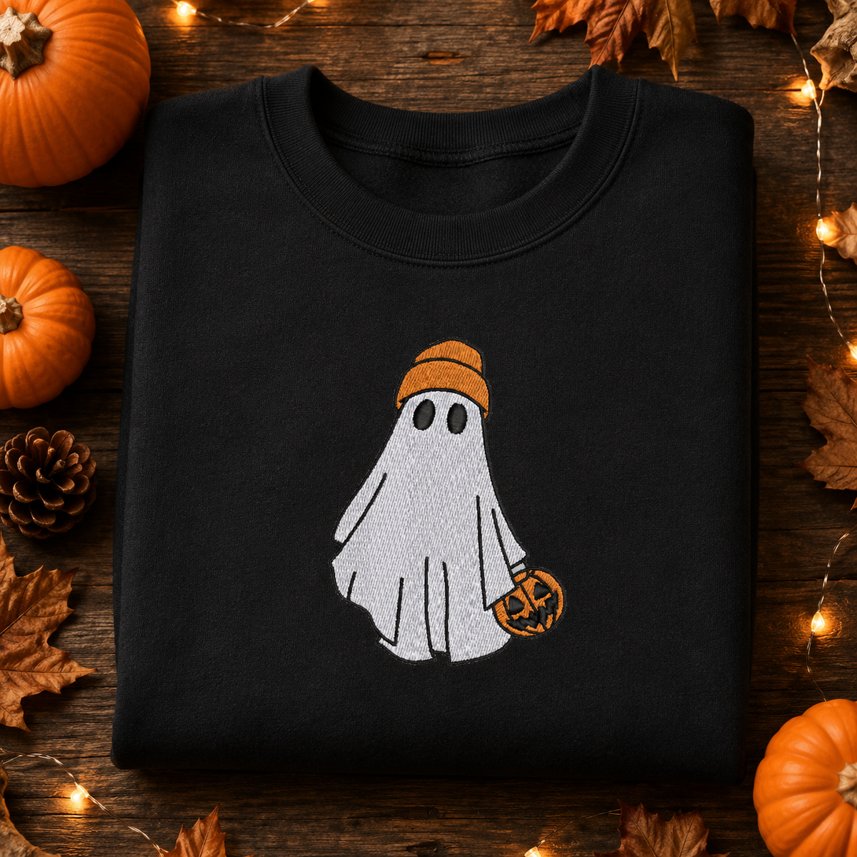 Ghost with Beanie Embroidery Design File | Digital Download | 6 Sizes & 7 Formats Included Threaded Dreams