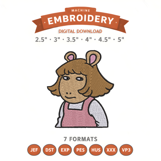 DW Side Eye Embroidery Design File | Digital Download | 6 Sizes & 7 Formats Included Threaded Dreams