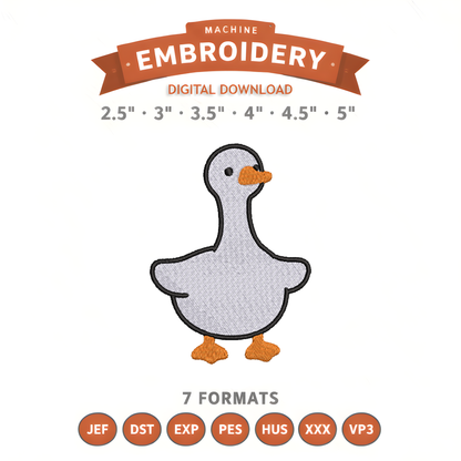 Goose Embroidery Design File | Digital Download | 6 Sizes & 7 Formats Included Threaded Dreams