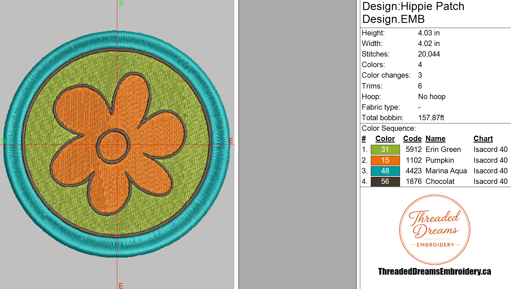 Scooby-Doo Flower Patch Embroidery Design File | Digital Download | 6 Sizes & 7 Formats Included Threaded Dreams