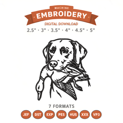 Hunting Dog Outline Embroidery Design File | Digital Download | 6 Sizes & 7 Formats Included Threaded Dreams