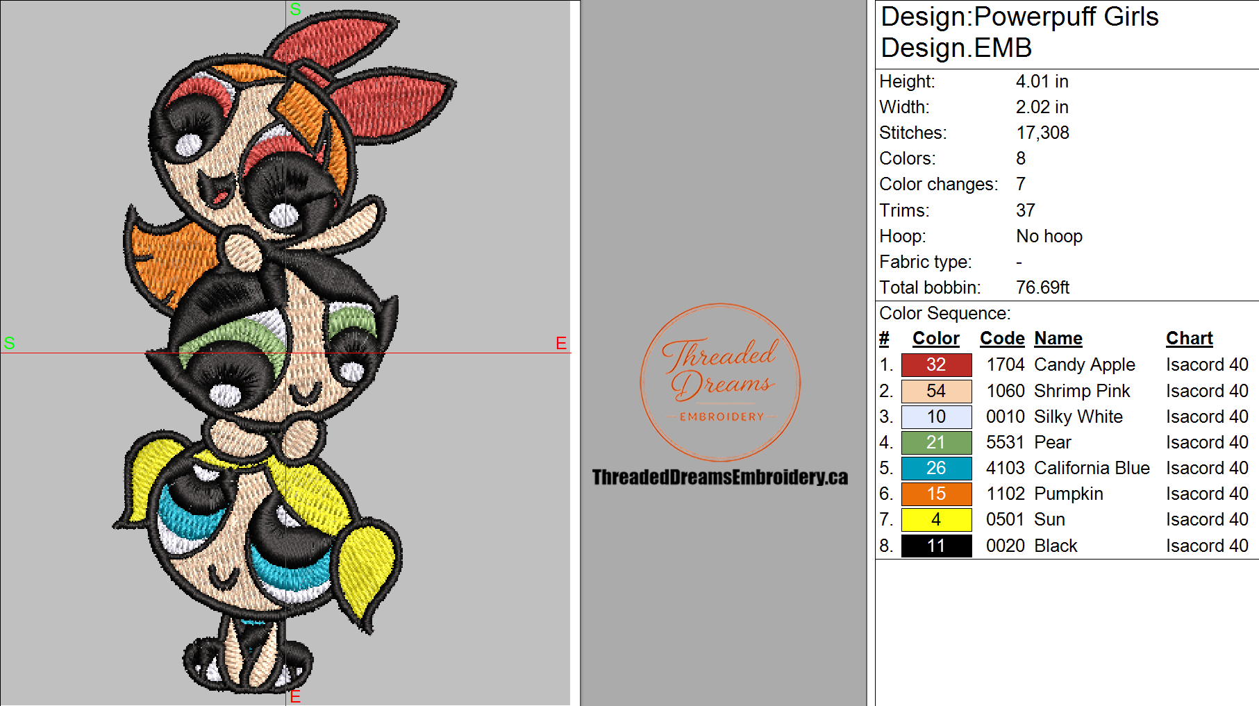 Powerpuff Girls Embroidery Design File | Digital Download | 6 Sizes & 7 Formats Included Threaded Dreams