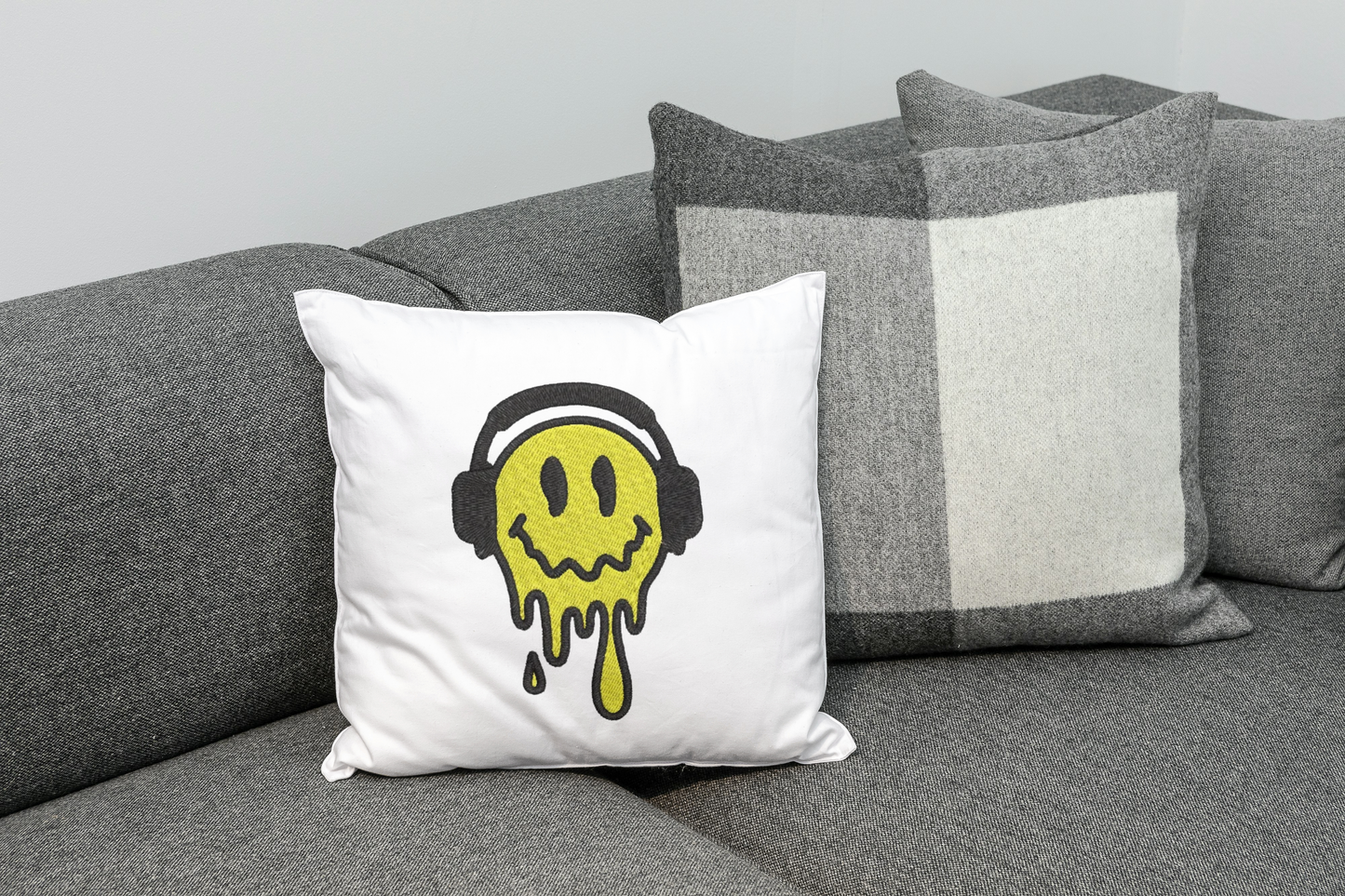 Music Smile Face Embroidery Design File | Digital Download | 6 Sizes & 7 Formats Included Threaded Dreams