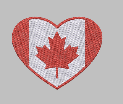 Canada Heart Embroidery Design File | Digital Download | 6 Sizes & 7 Formats Included