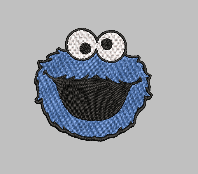 Cookie Monster Sesame Street Embroidery Design File | Digital Download | 6 Sizes & 7 Formats Included