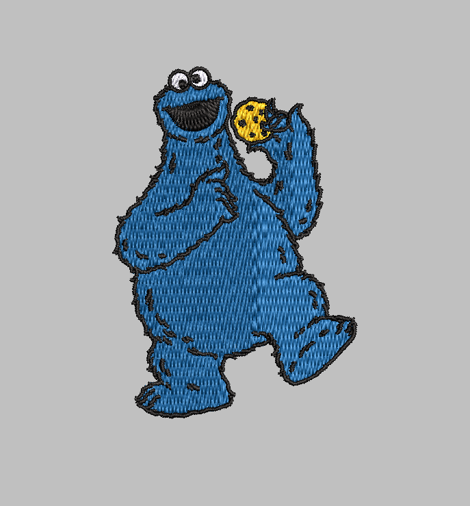 Cookie Monster Sesame Street Embroidery Design File | Digital Download | 6 Sizes & 7 Formats Included