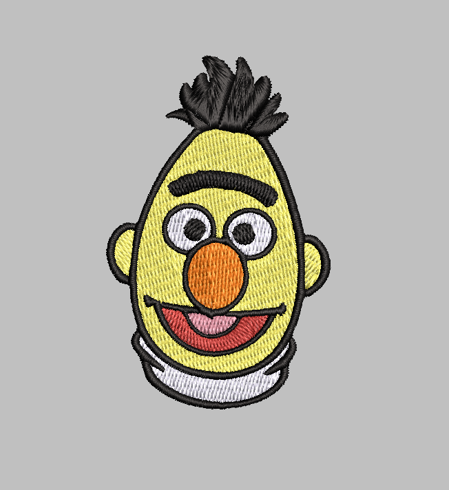Bert Sesame Street Embroidery Design File | Digital Download | 6 Sizes & 7 Formats Included