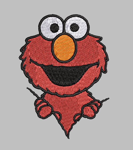 Elmo Zipper Embroidery Design File | Digital Download | 6 Sizes & 7 Formats Included Threaded Dreams