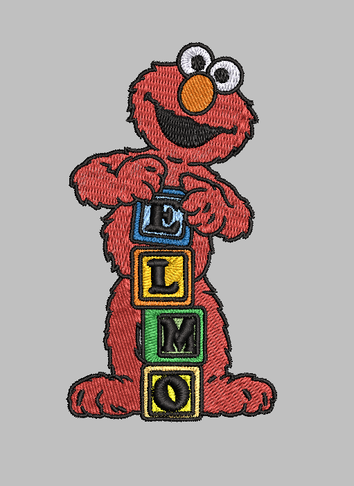 Elmo Blocks Sesame Street Embroidery Design File | Digital Download | 6 Sizes & 7 Formats Included Threaded Dreams