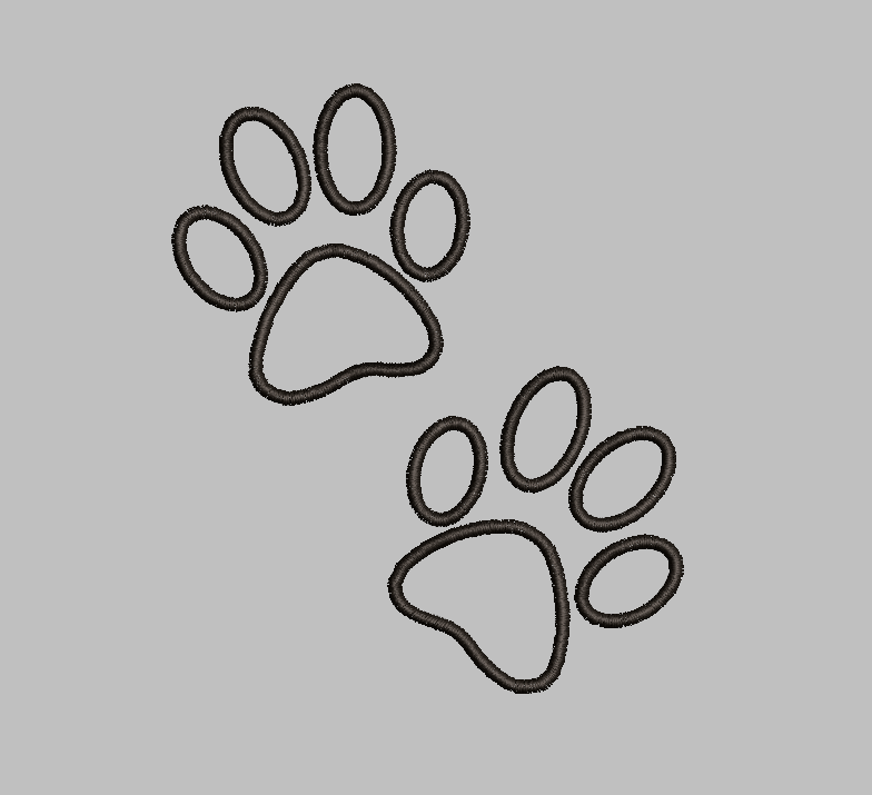 Dog Paws Embroidery Design File | Digital Download | 6 Sizes & 7 Formats Included Threaded Dreams