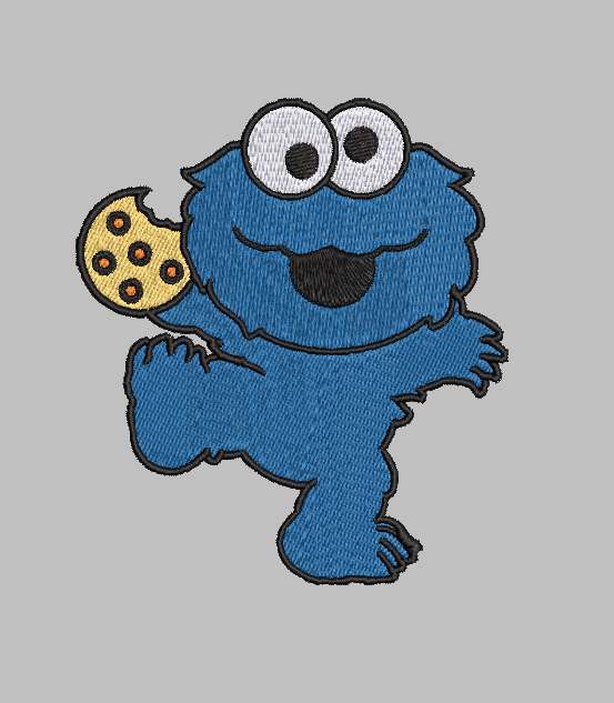 Cookie Monster Baby Sesame Street Embroidery Design File | Digital Download | 6 Sizes & 7 Formats Included Threaded Dreams