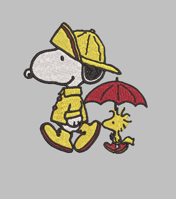 Snoopy Rainy Day Embroidery Design File | Digital Download | 6 Sizes & 7 Formats Included Threaded Dreams