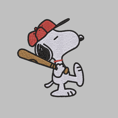 Snoopy Baseball Embroidery Design File | Digital Download | 6 Sizes & 7 Formats Included Threaded Dreams
