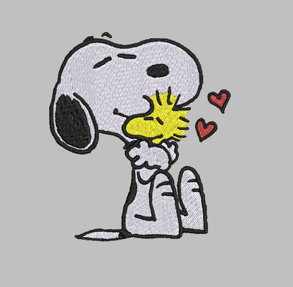 Snoopy and Woodstock Embroidery Design File | Digital Download | 6 Sizes & 7 Formats Included Threaded Dreams