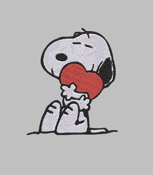 Snoopy Love Embroidery Design File | Digital Download | 6 Sizes & 7 Formats Included Threaded Dreams