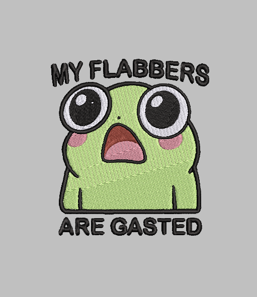 Flabbergasted Frog Embroidery Design File | Digital Download | 6 Sizes & 7 Formats Included Threaded Dreams