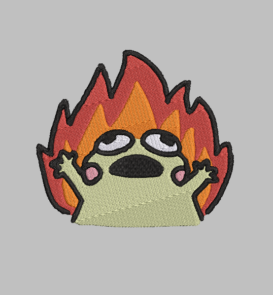Fire Frog Meme Embroidery Design File | Digital Download | 6 Sizes & 7 Formats Included Threaded Dreams