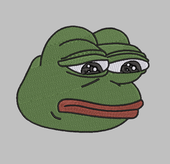 Pepe Meme Embroidery Design File | Digital Download | 6 Sizes & 7 Formats Included Threaded Dreams