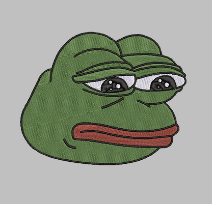 Pepe Meme Embroidery Design File | Digital Download | 6 Sizes & 7 Formats Included Threaded Dreams