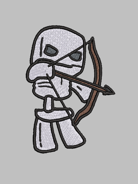 Minecraft Skeleton Embroidery Design File | Digital Download | 6 Sizes & 7 Formats Included Threaded Dreams