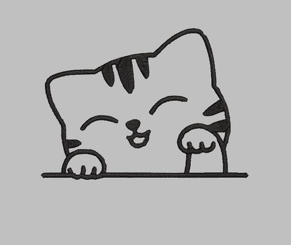 Cat Wave Embroidery Design File | Digital Download | 6 Sizes & 7 Formats Included Threaded Dreams