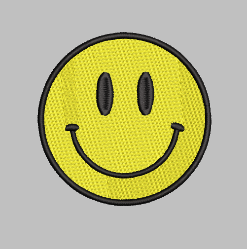 Smile Face Embroidery Design File | Digital Download | 6 Sizes & 7 Formats Included Threaded Dreams