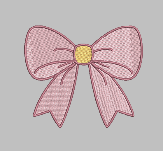 Pink Bow Embroidery Design File | Digital Download | 6 Sizes & 7 Formats Included Threaded Dreams