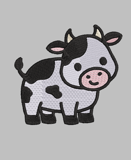 Cute Cow Embroidery Design File | Digital Download | 6 Sizes & 7 Formats Included Threaded Dreams