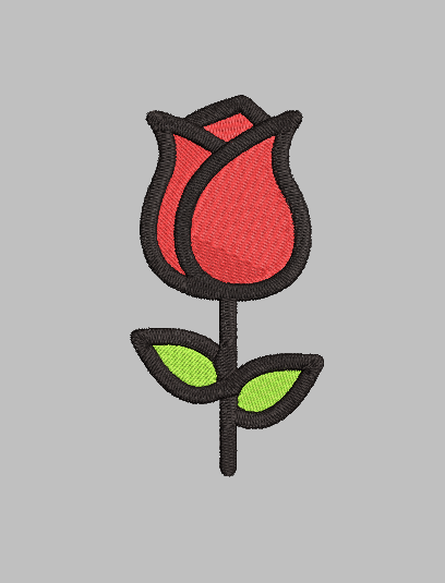 Single Rose Embroidery Design File | Digital Download | 6 Sizes & 7 Formats Included Threaded Dreams