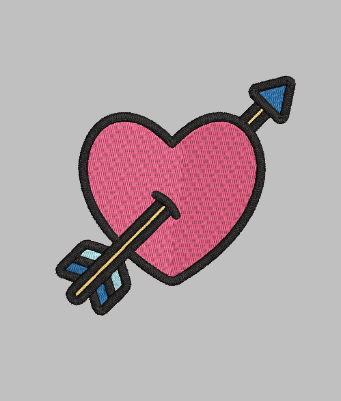 Heart and Arrow Embroidery Design File | Digital Download | 6 Sizes & 7 Formats Included Threaded Dreams