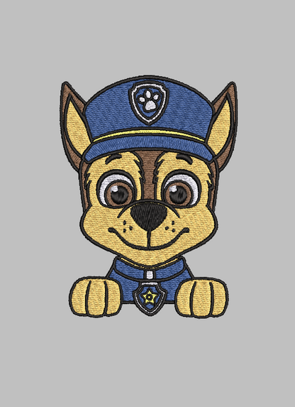 Paw Patrol Chase Embroidery Design File | Digital Download | 6 Sizes & 7 Formats Included Threaded Dreams