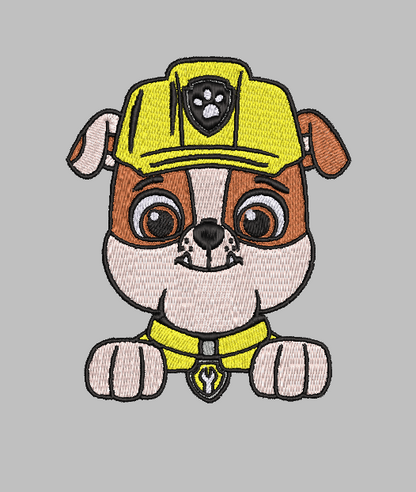 Paw Patrol Rubble Embroidery Design File | Digital Download | 6 Sizes & 7 Formats Included Threaded Dreams