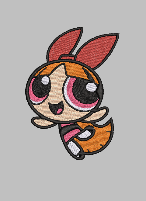 Powerpuff Girls Blossom Embroidery Design File | Digital Download | 6 Sizes & 7 Formats Included Threaded Dreams