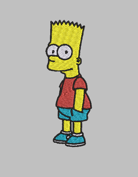 Bart Simpson Embroidery Design File | Digital Download | 6 Sizes & 7 Formats Included Threaded Dreams