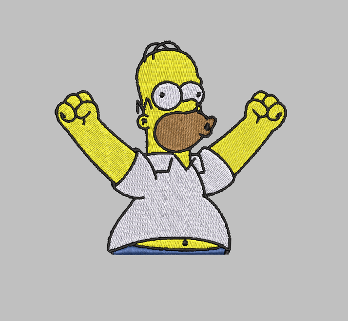Homer Simpson Embroidery Design File | Digital Download | 6 Sizes & 7 Formats Included Threaded Dreams